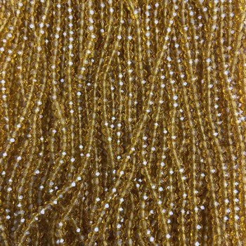 Намистини от чешки кристал на конец, бурштинов прозрачен гранен рондел, диаметър 3,5×3 мм, дължина около 33 см