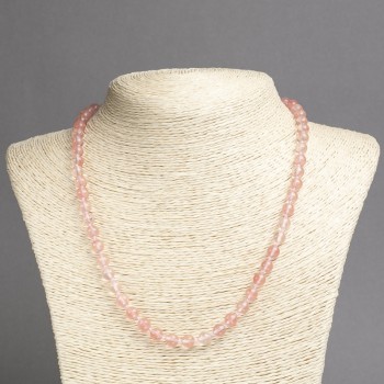 Огърлица от халцедон, изкуствени гладки мънисти, диаметър около 6 мм, дължина 45 см и повече