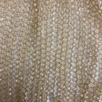 Янтарна прозрачна гранена мъниста на конец от чешки кристал, диаметър 6×5 мм, дължина 40 см