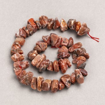 Мъниста на конец — необработен камък Червена яшма галтови мъниста, диаметър 13×8 мм (±), дължина 41 см