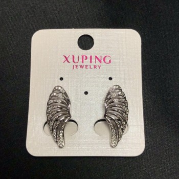 Овеци Xuping родий с бели кристали, диаметър 23×10 мм +