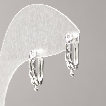 Швензи за обеци от сребрист метал 18×3 мм – чифт