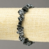 Еластична гривна с естествен камък снежен обсидиан «Сълзи Апача», малки късчета, диаметър 6-8 мм+