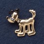 Брошка «Собачка Плуто» 4х3,5 см жълт метал