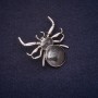 Брошка Паяк 40×40 мм стрази емал цвят черен, метал сребрист