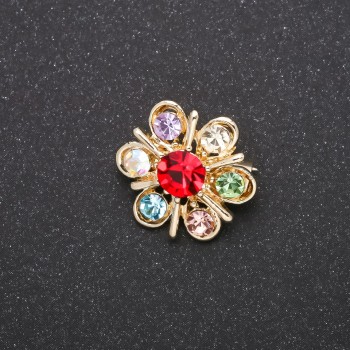 Брошка серия «Акцент» разноцветни оттенъци на метала «жълт» 18 мм