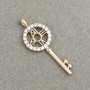 Кулон Xuping позлатен 18K Ключ със бели кристали, диаметър 28×11 мм +