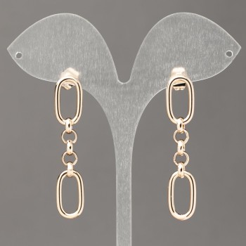 Обички пусети топчета Xuping позлатени 18K - ланцюг, дебелина 9,5 мм, дължина 48 мм