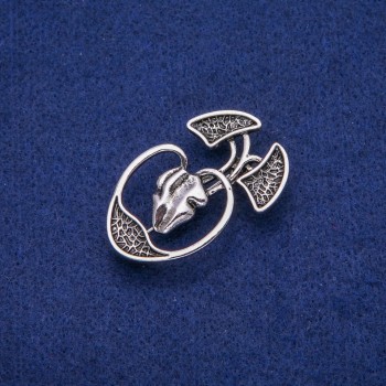 Брошка Анатомия 28×45 мм, сребрист метал