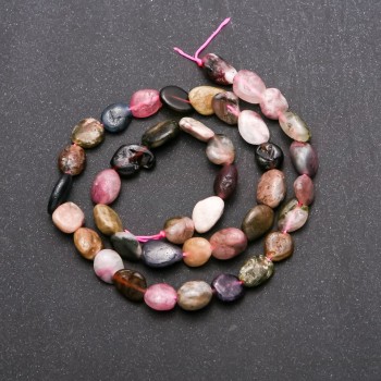 Турмалинови мъниста на конец, огранени, диаметър 8x10 мм, дължина 38 см