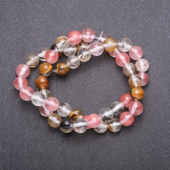 Халцедонови мъниста асортимент на конец, диаметър около 8 мм, дължина 37 см