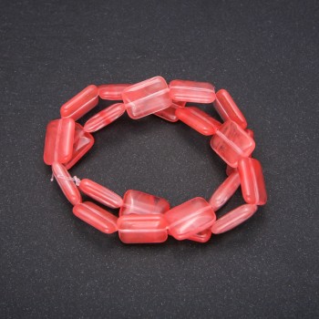 Мъниста от естествен камък халцедон, правоъгълни, диаметър 13×18 мм (±), дължина 38 см (±)