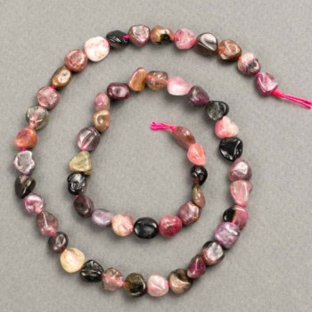 Турмалинови фасетирани мъниста на конец, диаметър 7–8×7–9 мм (±), дължина 40 см+