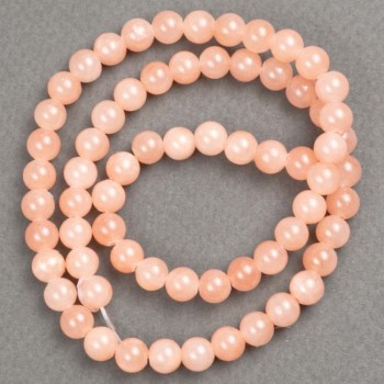 Мънисти на конец Селенит (изкуствен акрил) гладки топчета 6 мм +/- дължина 40 см+