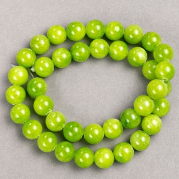 Акрилни мъниста от оникс (изкуствен акрил) на конец, гладка повърхност, диаметър 10,5 мм ±, дължина 40 см