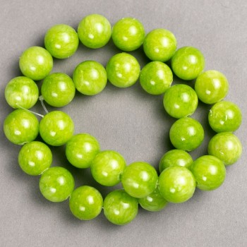 Мъниста Оникс (изкуствен акрил) на конец, гладка мъниста, диаметър 14,5 мм, дължина 40 см