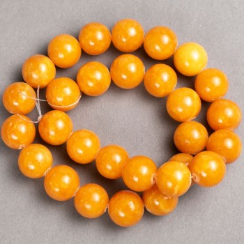 Мънисти на конец «Цитрин» (акрилни) гладко сферично мънисто, диаметър 14 мм ±, дължина 40 см ±