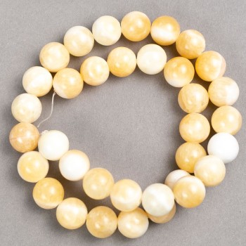 Мъниста на конец Перламутър (изкуствен акрил) гладко топче, диаметър 12,5 мм, дължина 39 см+