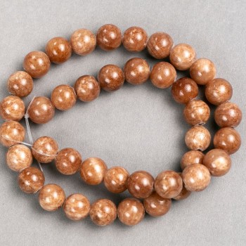 Мъниста Селенит (изкуствен акрил) на конец, гладка мъниста, диаметър 10,5 мм, дължина 40 см