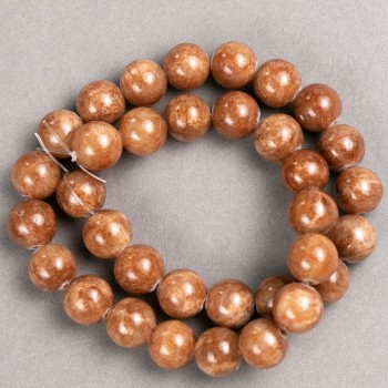 Мъниста Селенит (изкуствен акрил) на конец, гладка топка, диаметър 12,5 мм, дължина 40 см