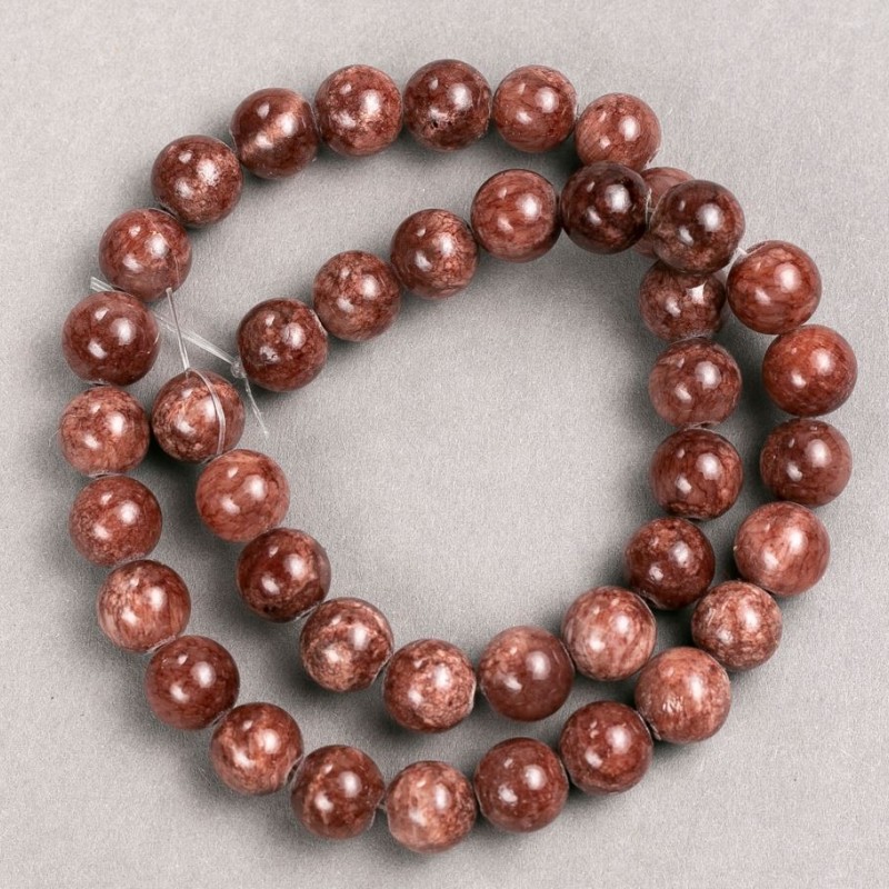 Мънисти от акрил «Селенит» на конец, гладка топка, диаметър 10,5 мм, дължина 40 см ±