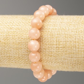 Гривна на ластик със селенит (изкуствен акрил) гладко мънисто, диаметър 10 мм ±, дължина 18 см+