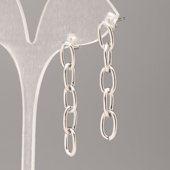 Обички Xuping с родиево покритие, с веригичка, диаметър 6,5 мм, дължина 3,5 см +