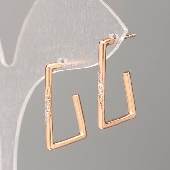 Овеци Xuping позлата 18K с бели кристали, диаметър 23,5 мм × 2 мм +