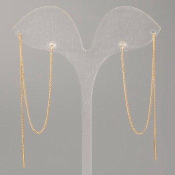 Обеци-пусети топчета Xuping позлата 18К, диаметър 0,5 мм, дължина 17 см