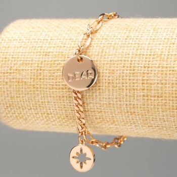 Гривна Xuping Позлата 18K «Dear» панцирно плетение, дължина 18–21 см, дебелина 4 мм+