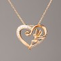 Верижка Xuping позлатена с висулка във формата на сърце, диаметър 17х15 мм +/- ( бели кристали ), дължина 45-50 см +/- , дебелина 1 мм+