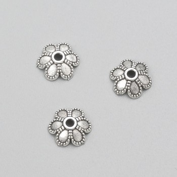 Крайник за бижута, цвят метал - сребро, диаметър 9×3(±)мм, опаковка -20 г, 62(±)бр.