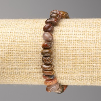 Браслет от яшма асортимент галтовани мъниста, диаметър 8x10 мм ± на ластик, дължина 18 см