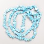 Бирюзови мъниста (изкуствен кварц) чипове на конец, диаметр 7х3 мм, дължина 86 см
