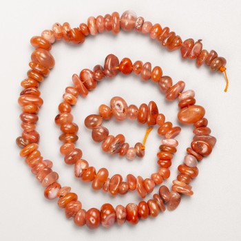 Карнеолени мъниста, естествени камъни, фасетирани на конец, 7×4 мм, дължина 41 см