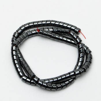 Хематитови зигзагообразни мъниста, диаметър 6×5 мм, дължина около 39 см, на конец