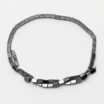 Правоъгълни мъниста от хематит, диаметър 4×6 мм, ± дължина 38 см ± на конец