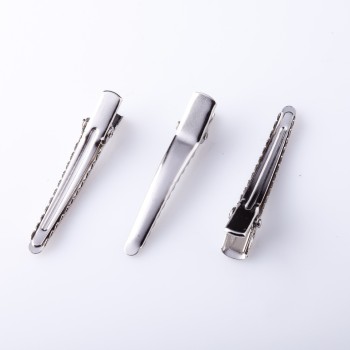 Цена за опаковка /10 бр. Основа за щипка за коса «крокодилче» с остър нос 5 см