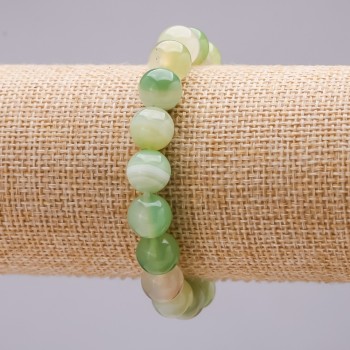 Гривна на ластик от ахат, гладко топче 10 мм