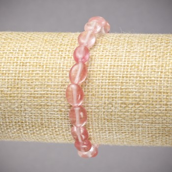 Еластична гривна от халцедон, гладък овал, диаметър 10×8 мм+-, дължина 18 см+-