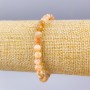 Браслет със селенит, естествен камък, грановани топчета 6 mm, дължина 18 см (еластичен)