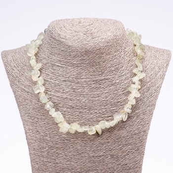 Огърлица от пренит с галтоване «пеперуда», диаметър 6×12 мм (+-), дължина 45–52 см