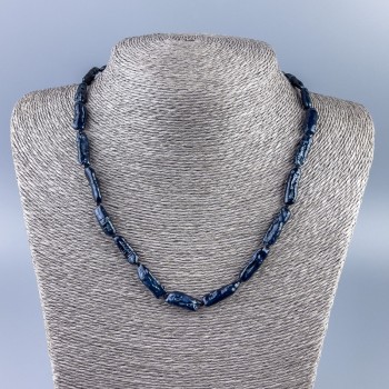 Намисто от естествени черни барокови перли, диаметър 17х6 мм, дължина 48 см +