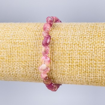 Гривна от турмалин с естествен камък, галтови камъни, диаметър 6×8 мм, дължина 18 см (еластична)