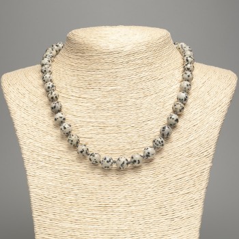 Огърлица «Далматинска яшма» (акрилно) гладка мъниста, диаметър 10 мм, дължина 48 см