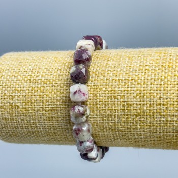 Браслет от турмалин, гранован кубик 9×9 мм, дължина 18 см (еластичен)