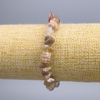 Гривна от рутилий кварц с влакнести включения, размер 8×3 мм, дължина 18 см (еластична)