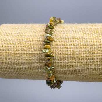 Гривна от разноцветна яшма, дребни късчета, диаметър 8×3 мм, дължина 18 см (еластична основа)