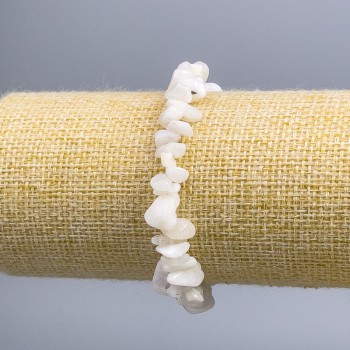 Браслет от адуляр – късчета, диаметър 7×3 мм, дължина 18 см (еластична)