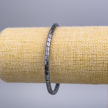 Браслет от хематит със зигзаг, диаметър 4×4 мм ±, дължина 18 см (еластичен)